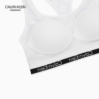 CK UNDERWEAR 2020春夏新款烧花波点女薄垫工字运动文胸 QF5847AD 100-白色 S