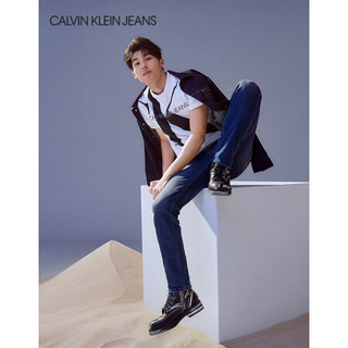 【许光汉同款】CK JEANS 2020春夏款 男装棉质Logo休闲短袖T恤 J315840 YAF-白色 XS