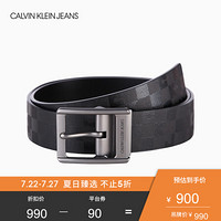 CK JEANS 2020春夏款 男装简约时尚皮带腰带HC0552H1900 012-方形格纹 95cm