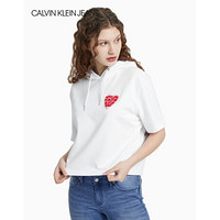 CK JEANS 2020春夏款女装 情侣款短袖卫衣J214734 YAF-白色 L