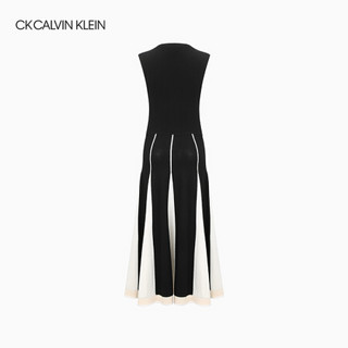 CK CALVIN KLEIN 2020春夏新款女装 撞色拼接连身裙 W84037122T 010-黑色 XS
