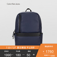CK JEANS/ 经典款 男士荔枝纹双肩背包 HH0909K6000 469-蓝色