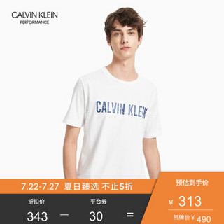 CKPERFORMANCE 2020春夏新款男装 合身圆领短袖T恤 4MT0K147 100-白色 XL