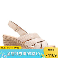Clarks其乐女鞋高跟鞋坡跟凉鞋26134501 Sand 6.5M