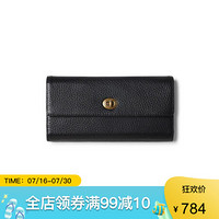 Clarks其乐钱包女长款三折钱包透明窗多卡位手拿包26143238 Black one size