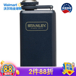 美国直邮 史丹利（STANLEY） 冒险不锈钢烧瓶，5盎司，海军