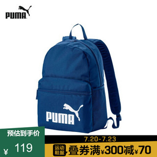 PUMA彪马官方 新款拼色双肩背包 PHASE 075487 亮蓝-09 OSFA/均码