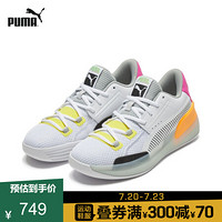 PUMA彪马官方 新款男女同款情侣复古拼色篮球鞋 CLYDE 194045 白色-橘色 01 40