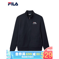 FILA 斐乐官方 男子针织外套 2020夏季新款潮流运动长袖针织上衣 传奇蓝-NV 170/92A/M