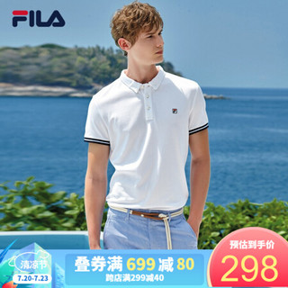 FILA 斐乐男子短袖POLO2020夏季新款时尚简约短袖衫男POLO 标准白-WT 180/100A/XL