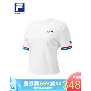 FILA ATHLETICS 斐乐 女子短袖T恤 2020夏季新款专业网球运动衫潮 玉石白-WT 165/84A/M