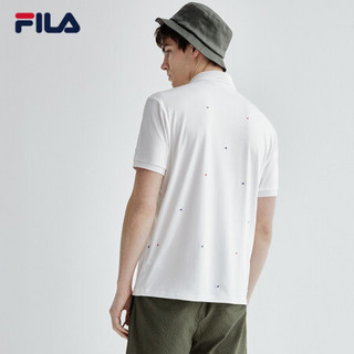 FILA 斐乐官方男子短袖POLO衫2020夏季新款运动针织短袖衫男 标准白-WT 180/100A/XL