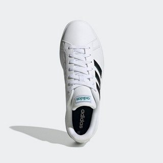 阿迪达斯官网 adidas GRAND COURT BASE 男女网球运动鞋EG5943 亮白/1号黑色/绿色 41(255mm)