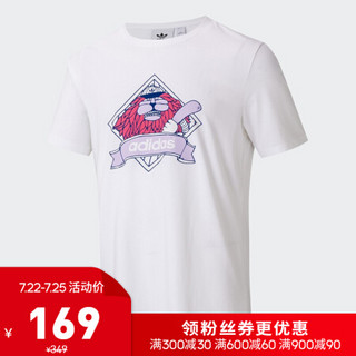 阿迪达斯官网adidas 三叶草 Fun Graphic T I男运动短袖T恤GT1875 粉白 XL(190/116A)