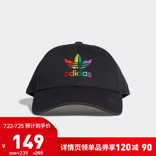 阿迪达斯官网 adidas 三叶草 BASEBALL CAP 男女运动帽子GP2594 黑色 L