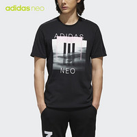 阿迪达斯官方 adidas neo M CS PHOTO TEE 男子短袖上衣DW8137 黑色/粉 A/XS(170/88A)