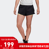 阿迪达斯官网 adidas W 2in1 Short 女装运动型格短裤FI6714 黑色/浅黄 A/XL(170/80A)