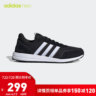 阿迪达斯官网 adidas neo RETRORUNNER 男鞋休闲运动鞋FV7034 1号黑色/亮白/鸽灰/暗银金属 42(260mm)