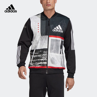 阿迪达斯官网 adidas 男装运动型格立领拉链梭织茄克外套FS8969 如图 M