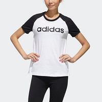 阿迪达斯官网adidas neo W ESNTL LOGO T2女运动短袖T恤GJ7920 白/黑色 A/M(165/88A)