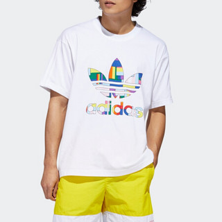 阿迪达斯官网 adidas 三叶草 FLAG FILL TEE男装运动短袖T恤GD0953 白/多色 M(180/100A)