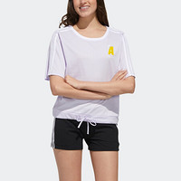 阿迪达斯官网adidas neo W FAVES TSHIRT女装运动短袖T恤FP7343 浅紫/白 A/M(165/88A)