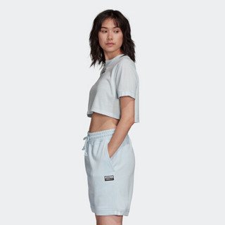 阿迪达斯官网 adidas 三叶草 TEE CROPPED 女装运动短袖T恤FM2518 浅天蓝 38(170/88A)