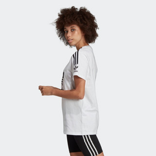 阿迪达斯官网 adidas 三叶草 TEE 女装运动短袖T恤FJ5378 白 38(170/88A)