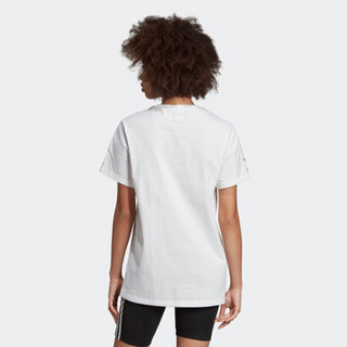 阿迪达斯官网 adidas 三叶草 TEE 女装运动短袖T恤FJ5378 白 38(170/88A)