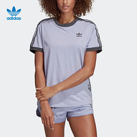 阿迪达斯官网 adidas 三叶草 T-SHIRT 女装运动短袖T恤DX4255 灰紫 30(参考身高:160~165CM)