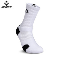 准者儿童袜男女长袜篮球足球跑步训练袜毛巾底中筒袜运动休闲袜子 白色 14CM【6-12周岁适用】