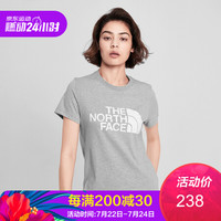 TheNorthFace北面2020春季柔软舒适短袖T恤女户外|499F X8A/灰色 M