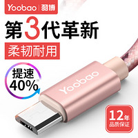 羽博（Yoobao） 羽博 安卓数据线 充电线 2A快充Micro通用华为小米三星魅族USB充电器 金钱豹【1米】
