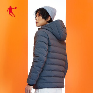 QIAODAN 乔丹 官方旗舰运动服男2019冬季新款厚款保暖防风服男士短款外套男 深邃灰 175/L