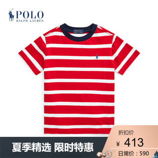 Ralph Lauren/拉夫劳伦男童 2020年夏季条纹平纹针织T恤33767 600-红色 5