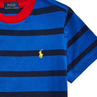 Ralph Lauren/拉夫劳伦男童 2020年夏季条纹平纹针织T恤33775 400-蓝色 2/2T