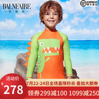 范德安（BALNEAIRE）男童分体泳衣 中大童长袖防晒男孩平角小怪兽主题泳衣套装 5-6(适合105cm-120cm)