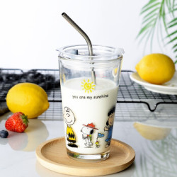 杯子玻璃杯 初品玻璃杯刻度杯量吸管杯带把手果汁水杯子可爱儿童牛奶杯史努比杯 杯盖 不锈钢吸管450ml多少钱 什么值得买 杯子玻璃杯 初品玻璃杯刻度杯量吸管杯带把手果汁水杯子可爱儿童牛奶杯史努比杯 杯盖 不锈钢吸管450ml多少钱 什么值得买