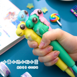 网红软绵绵小恐龙解压笔可爱捏捏乐笔少女心卡通中性笔文具减压笔超萌