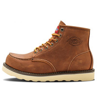 Dickies 帝客 男士牛皮高帮圆头系带平跟工装鞋194M50LXS36 浅棕42