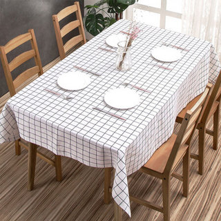 美厨（maxcook）家居桌布 加厚布艺可水洗棉麻书桌防尘罩台布 北欧风餐桌布茶几布餐垫160*110 白格款MCPJ175