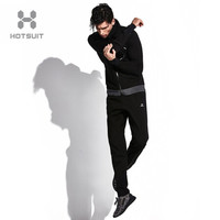 HOTSUIT 后秀 暴汗服套装男运动套装健身房爆汗服发汗控体服 黑色 XXL