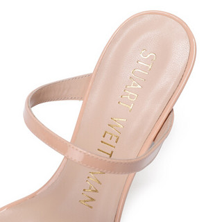 斯图尔特·韦茨曼 STUART WEITZMAN 女士裸色牛皮一字带高跟凉鞋 ALEENA 75 PATENT Q24 38