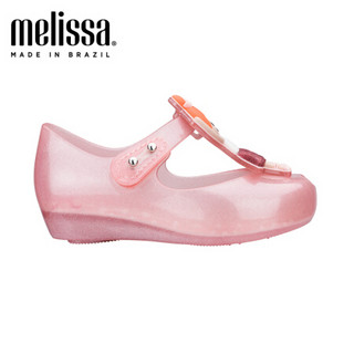 mini melissa梅丽莎2020春夏新品鱼嘴造型人偶搭扣小童凉鞋32802 粉色/橙色 12