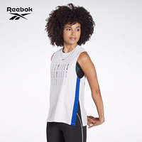 Reebok锐步 运动健身LM Mesh Tank莱美女子运动背心GE1014 GE1014_白色/蓝色 A/L