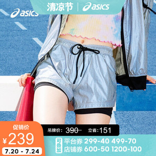 ASICS/亚瑟士2020春夏女式珠光涂层运动梭织短裤 2032B434-400 银灰蓝色 M