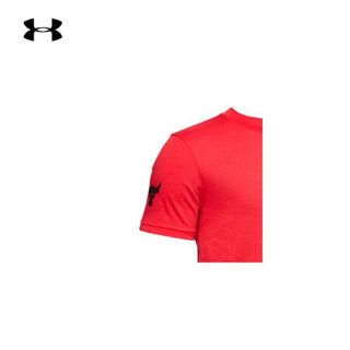 安德玛官方UA Project Rock强森男童运动短袖T恤Under Armour1351842 红色608 童XS