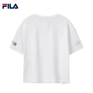 FILA 斐乐官方 女子短袖T恤  2020夏季新款百搭休闲潮流宽松短袖T 标准白-WT 175/92A/XL