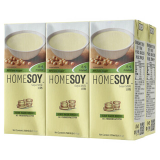 马来西亚进口 家乡豆奶 Homesoy 原味豆奶 250mlx6组合装 便携利乐包 营养早餐