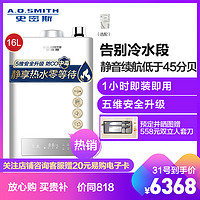 A.O.史密斯16L零冷水燃气热水器JSQ31-NJS 家用恒温强排式 趋势新品自营 天燃气 单管巡航即热